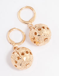 Gold Filigree Ball Huggie Earrings - link has visual effect only
