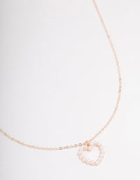 Rose Gold Pearl Heart Necklace - link has visual effect only