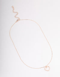 Rose Gold Pearl Heart Necklace - link has visual effect only