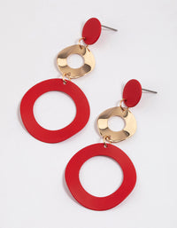 Red Triple Donut Drop Earrings - link has visual effect only