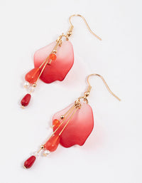 Red Ombre Petal Stick Drop Earrings - link has visual effect only