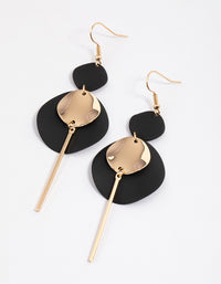 Black Coated Disc Stick Drop Earrings - link has visual effect only
