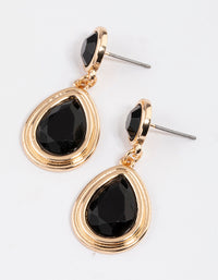 Black Round & Pear Diamante Drop Earrings - link has visual effect only
