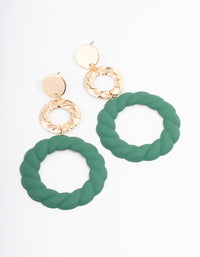 Green Donut Rope Drop Earrings - link has visual effect only