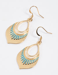 Blue Etched Lantern Drop Earrings - link has visual effect only