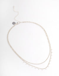 Silver Plated Diamante Double Layer Choker - link has visual effect only