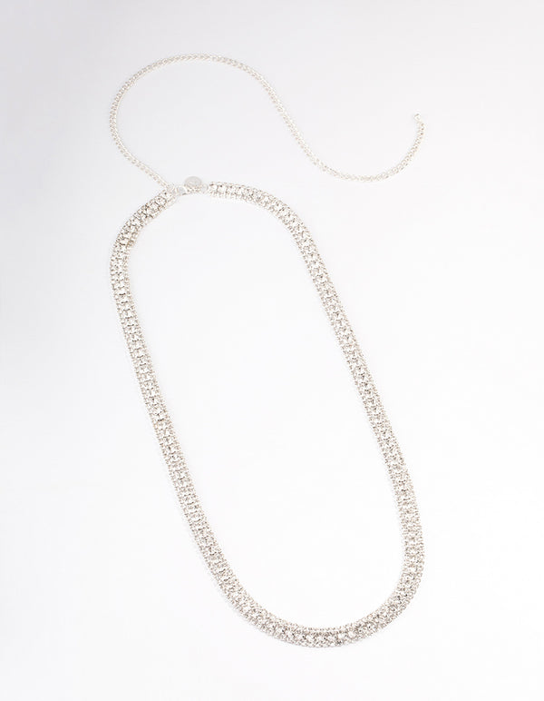 Silver Mixed Round Diamante Belt