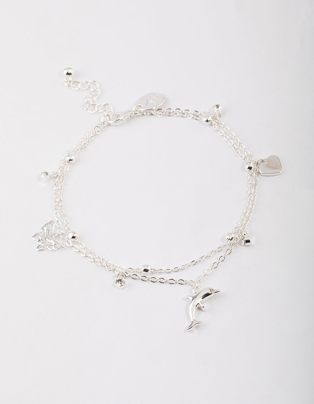 Silver Animal & Diamante Charm Anklet Pack