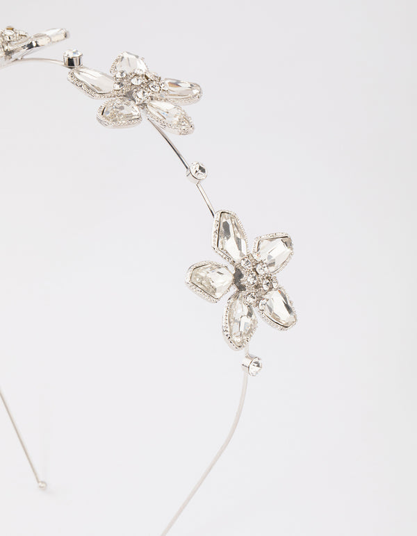 Silver Flutter Flower Headband