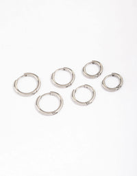 Surgical Steel Thin Classic Hoop Earrings Pack - link has visual effect only