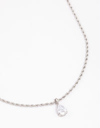 Surgical Steel Cubic Zirconia Twisted Chain & Charm Necklace - link has visual effect only