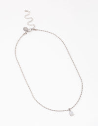 Surgical Steel Cubic Zirconia Twisted Chain & Charm Necklace - link has visual effect only