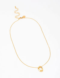 Gold Plated Surgical Steel Flat Twisted Circle Pendant Necklace - link has visual effect only