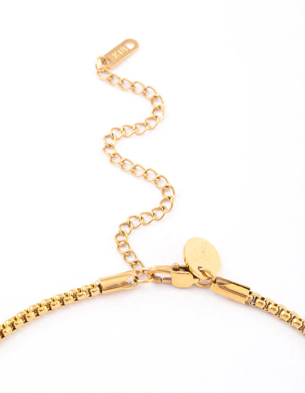 Gold Plated Surgical Steel Box Chain Necklace