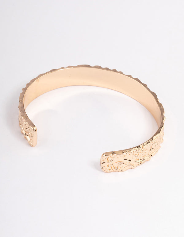 Gold Hammered Wrist Cuff