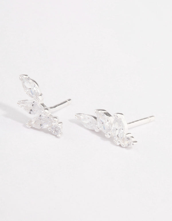 Sterling Silver Cubic Zirconia Climber Earrings