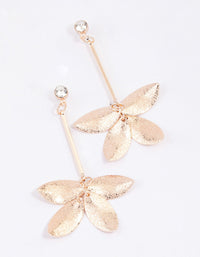 Gold Sandblast Leaf Drop Earrings - link has visual effect only