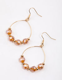Gold Mixed Facet Beaded Drop Earrings - link has visual effect only