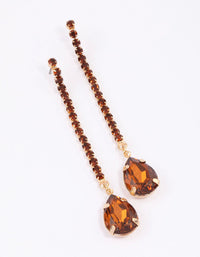 Gold Cup Chain Pear Drop Earrings - link has visual effect only