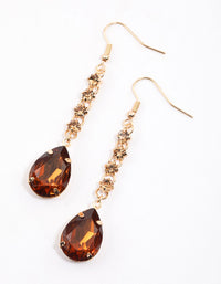 Gold Cup Chain Medium Pear Drop Earrings - link has visual effect only