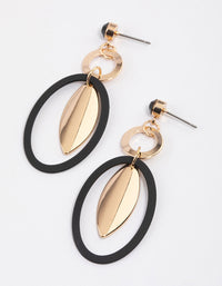 Brown Open Circle & Oval Drop Earrings - link has visual effect only