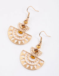 Turquoise Semi-Precious Circle Aztec Drop Earrings - link has visual effect only