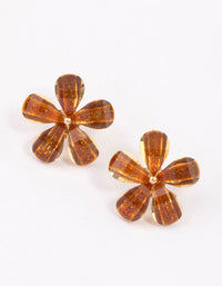 Gold Classic Flower Stud Earrings - link has visual effect only