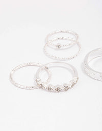 Silver Dainty Flower Ring Pack - link has visual effect only