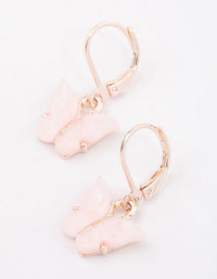 Blush Acrylic Butterfly Huggie Hoop Earrings - link has visual effect only