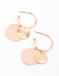 Blush Multi Glitter Disc Hoop Earrings - link has visual effect only