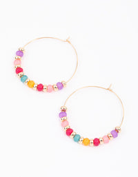 Classic Mixed Beaded Heart Hoop Earrings - link has visual effect only