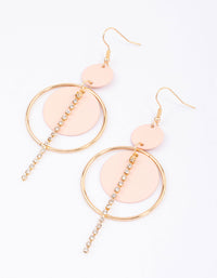 Blush Open Disc Cup Chain Drop Earrings - link has visual effect only