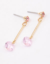 Gold Classic Diamante Drop Earrings - link has visual effect only