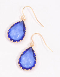 Blue Encased Pearl Drop Earrings - link has visual effect only