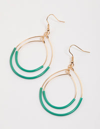 Green Wire Open Pear Drop Earrings - link has visual effect only