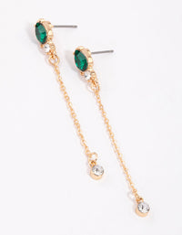 Green Pear Chain Round Drop Earrings - link has visual effect only