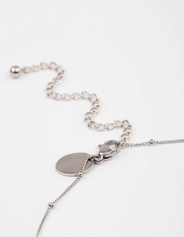 Waterproof Stainless Steel Cubic Zirconia Butterfly Necklace