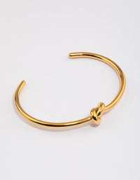 Gold Plated Stainless Steel Basic Knotted Wrist Cuff - link has visual effect only