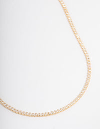 Gold Plated Fine Cubic Zirconia Cupchain Tennis Necklace - link has visual effect only