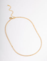 Gold Plated Fine Cubic Zirconia Cupchain Tennis Necklace - link has visual effect only