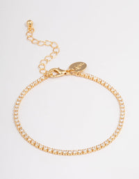 Gold Plated Small Round Tennis Bracelet - link has visual effect only