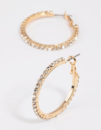 Gold Mixed Size Diamante Hoop Earrings - link has visual effect only