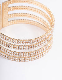 Gold Four Row Cup Chain Bangle - link has visual effect only