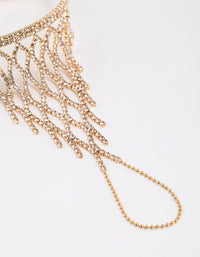 Gold Lattice Cup Chain Hand Chain - link has visual effect only