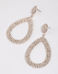 Rose Gold Statement Pear-Shaped Drop Earrings - link has visual effect only