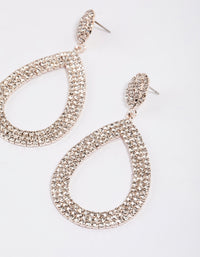 Rose Gold Statement Pear-Shaped Drop Earrings - link has visual effect only