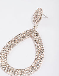 Rose Gold Statement Pear-Shaped Drop Earrings - link has visual effect only