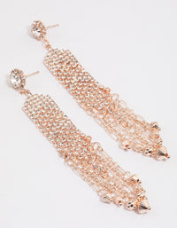Gold Mixed Diamante & Cup Chain Drop Earrings - link has visual effect only