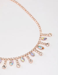 Rose Gold Statement Diamante Stone Necklace - link has visual effect only