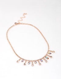 Rose Gold Statement Diamante Stone Necklace - link has visual effect only